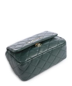 Ocarina Schultertasche Lederimitat dunkelgrün