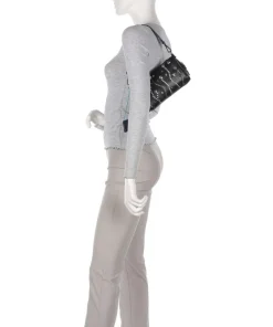 Oceania Pepita Handtasche Kalbsleder schwarz