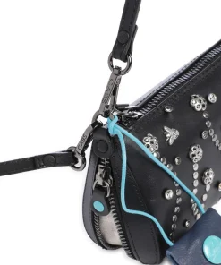 Oceania Pepita Handtasche Kalbsleder schwarz