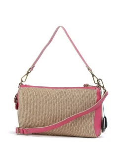 Oceania Pepita Schultertasche Bast, genarbtes Kalbsleder beige