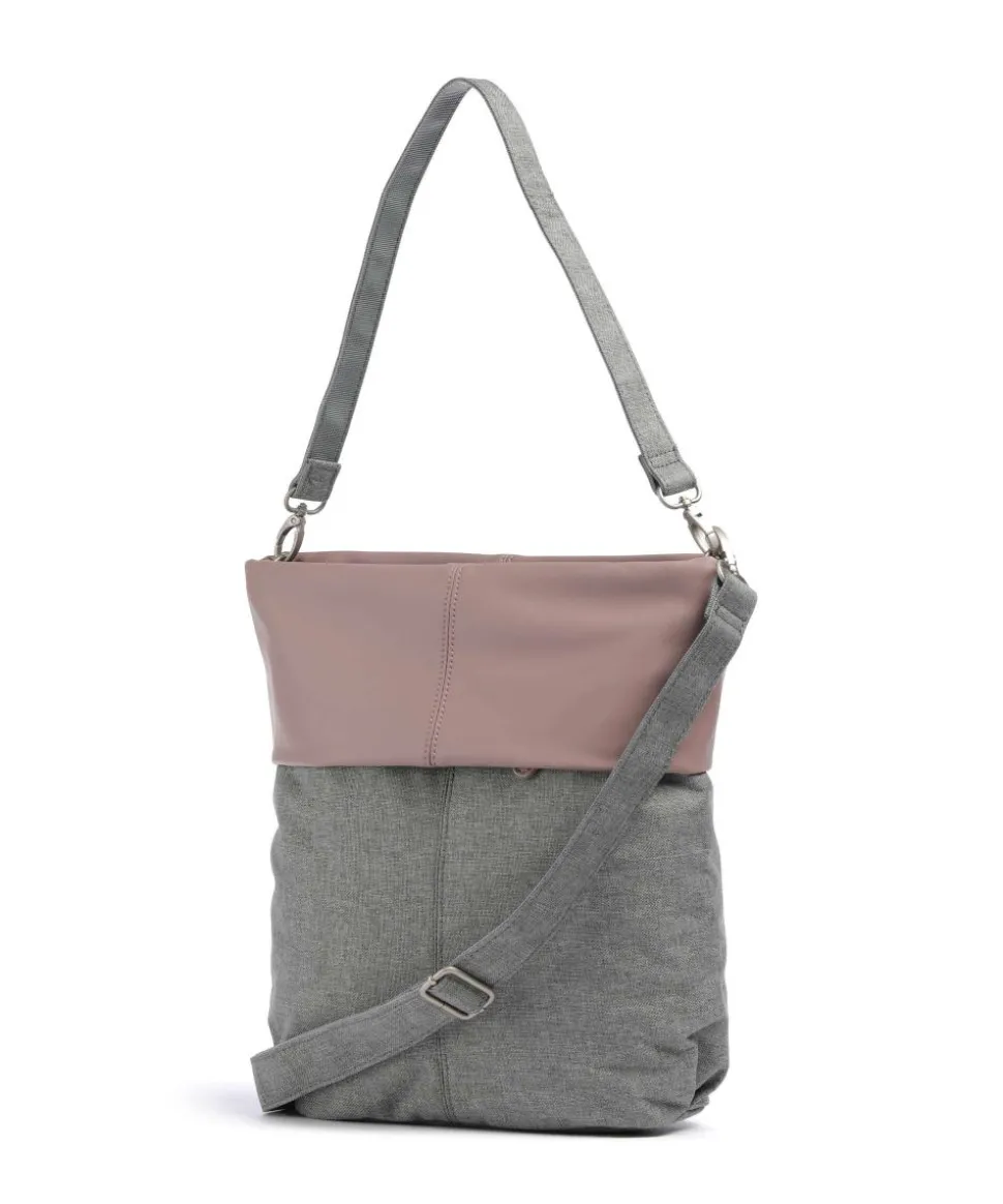 Olli OT12 Beuteltasche Polyester, Lederimitat grau/rosa