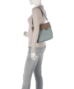 Olli OT8 Schultertasche Polyester, Lederimitat grünblau