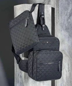 Omnia Jacquard Umhängetasche Polyester, Baumwolle schwarz