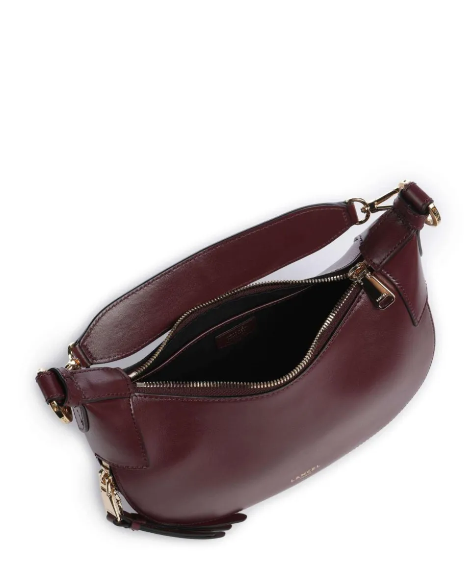 Origami S Beuteltasche fein genarbtes Rindsleder brombeer