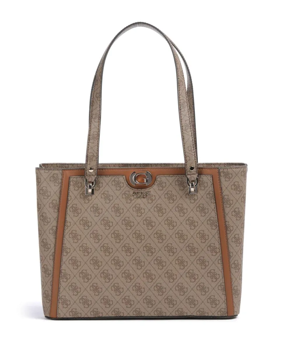 Orlina 4G Logo Shopper Lederimitat braun