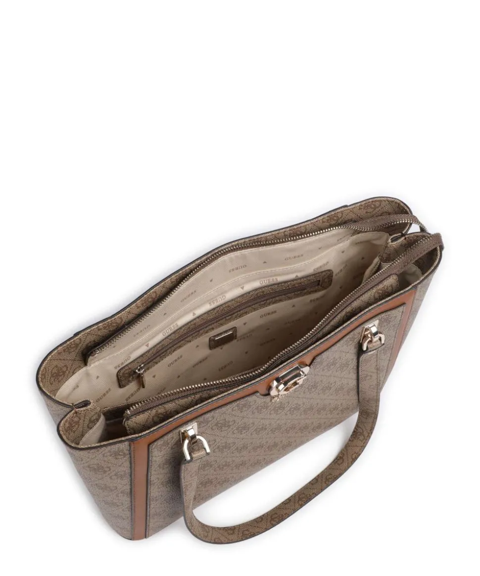 Orlina 4G Logo Shopper Lederimitat braun