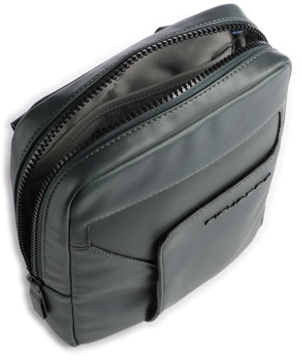 P16 Umhängetasche 10″ fein genarbtes Leder dunkelgrün