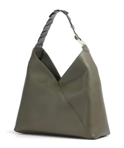 Pagode L Beuteltasche genarbtes Rindsleder khaki