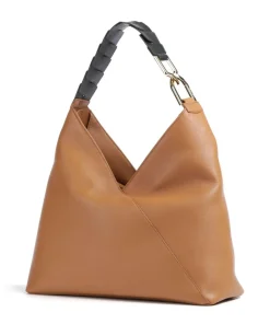 Pagode L Beuteltasche genarbtes Rindsleder braun