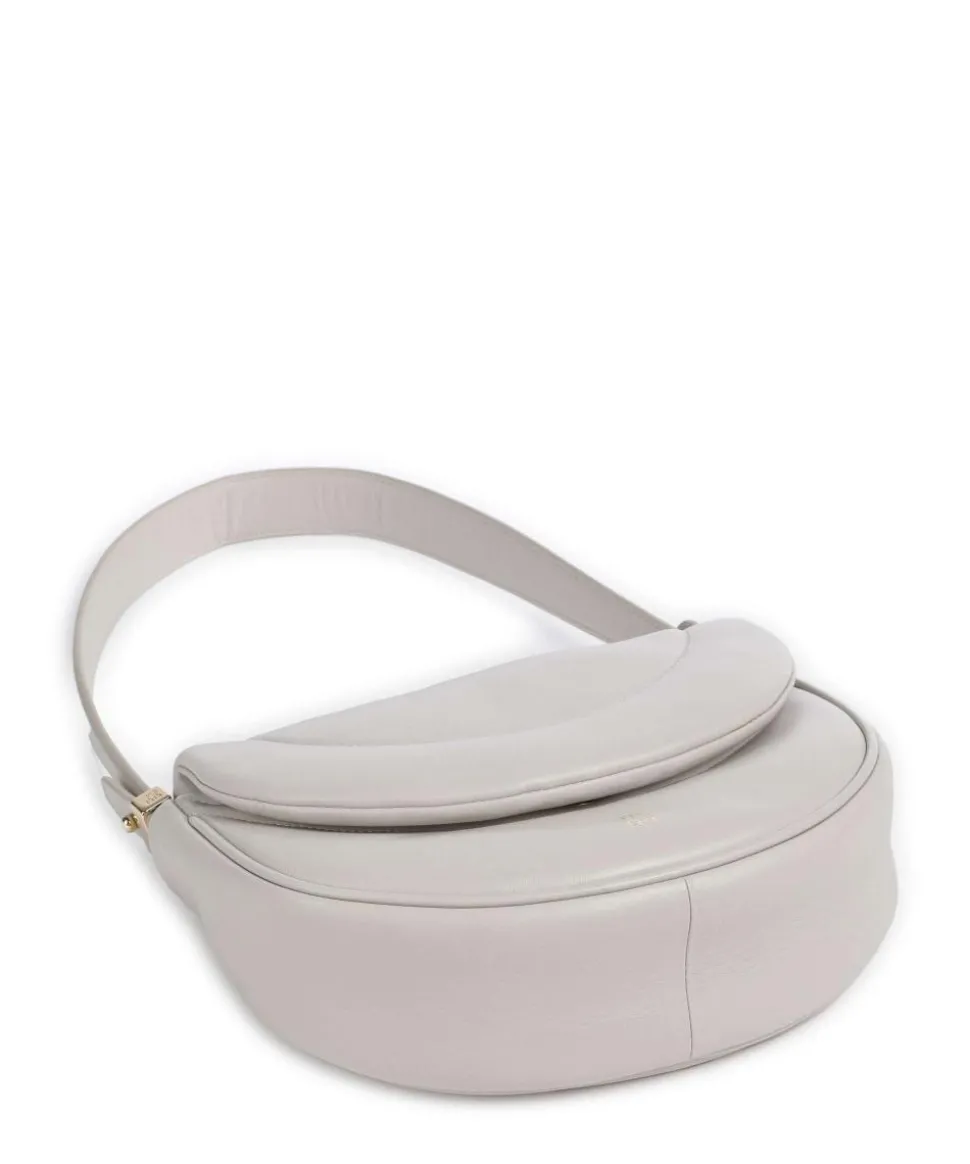 Panarea Schultertasche fein genarbtes Leder hellgrau