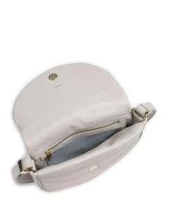 Panarea Schultertasche fein genarbtes Leder hellgrau