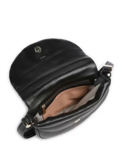 Panarea Schultertasche fein genarbtes Leder schwarz