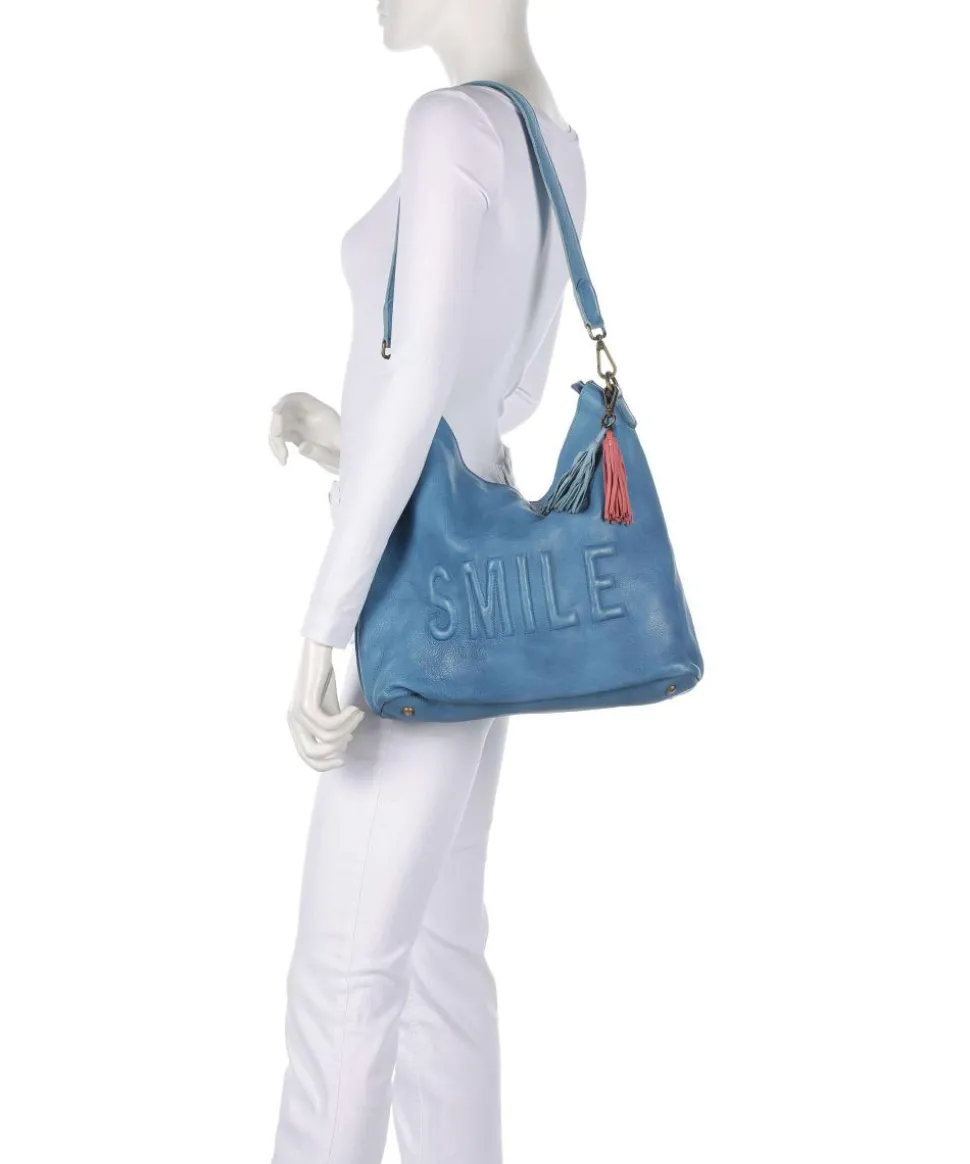 Paoliweg 2 Beuteltasche genarbtes Rindsleder blau