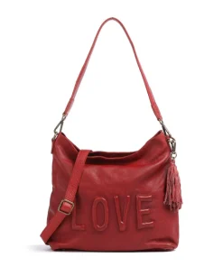 Paoliweg 2 Schultertasche genarbtes Rindsleder rot