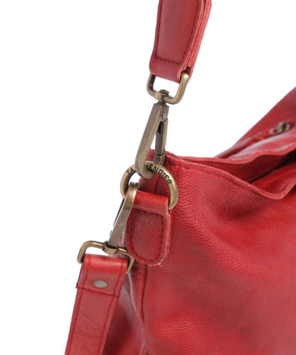 Paoliweg 2 Schultertasche genarbtes Rindsleder rot