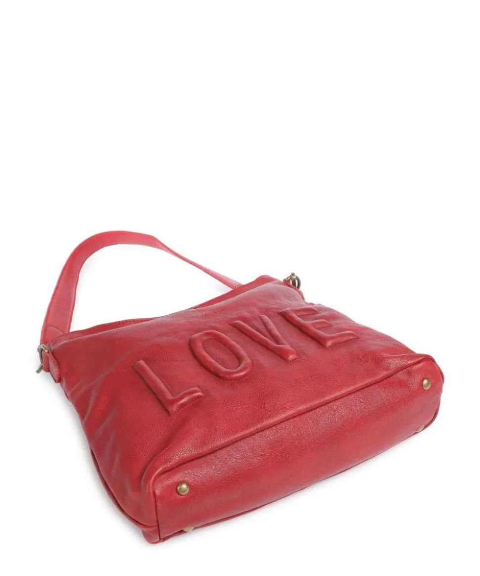 Paoliweg 2 Schultertasche genarbtes Rindsleder rot