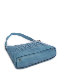 Paoliweg 2 Schultertasche genarbtes Leder blau