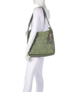 Paoliweg 2 Schultertasche genarbtes Leder grün