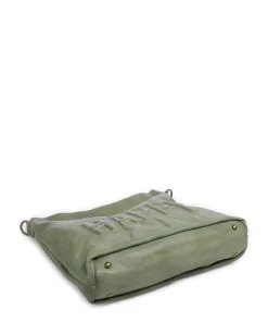 Paoliweg 2 Schultertasche genarbtes Leder grün