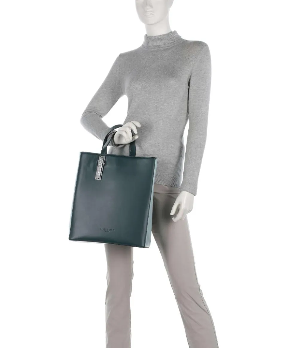 Paper Bag Carter M Handtasche glattes Leder dunkelgrün