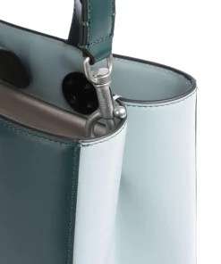 Paper Bag Carter M Handtasche glattes Leder dunkelgrün