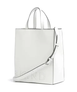 Paper Bag Logo Carter M Handtasche fein genarbtes Leder weiß