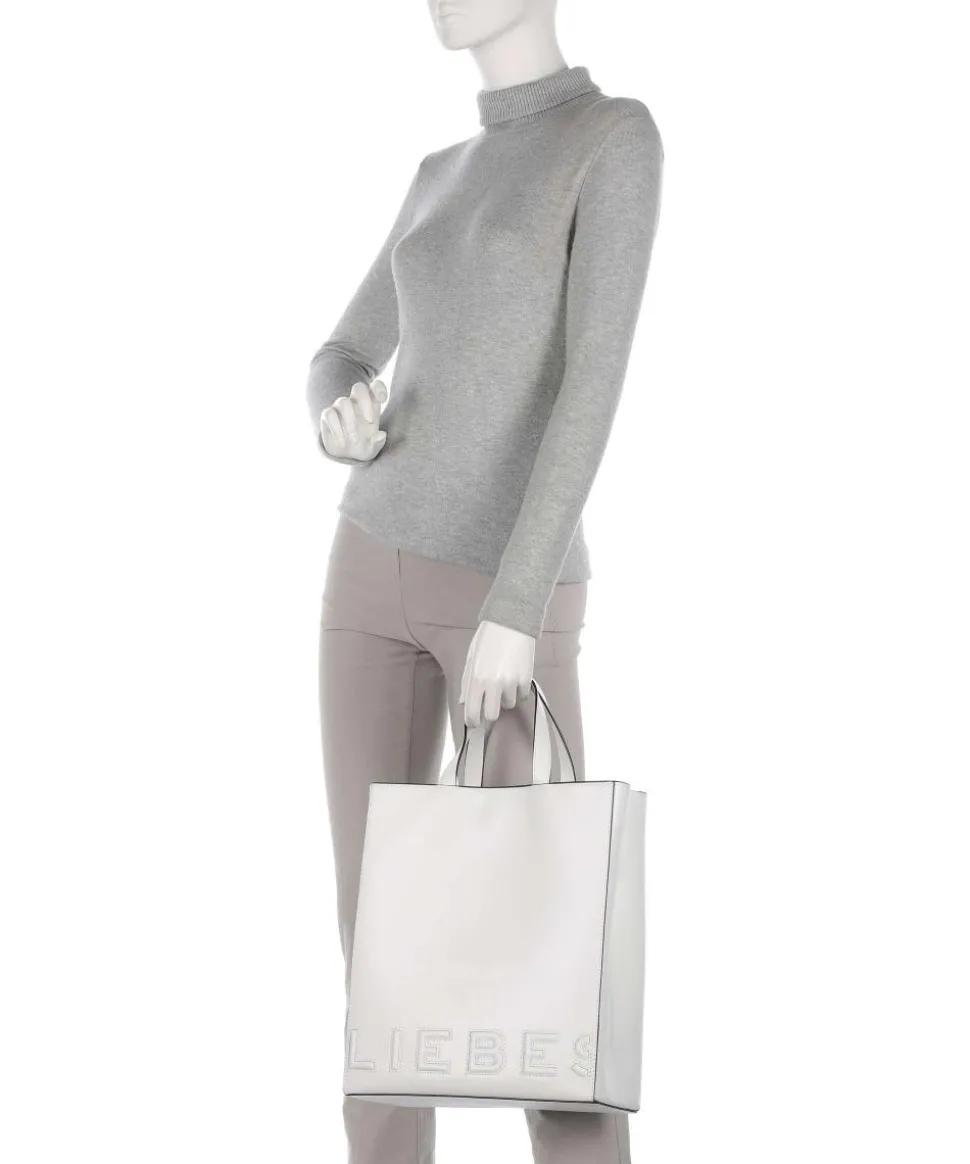 Paper Bag Logo Carter M Handtasche fein genarbtes Leder weiß