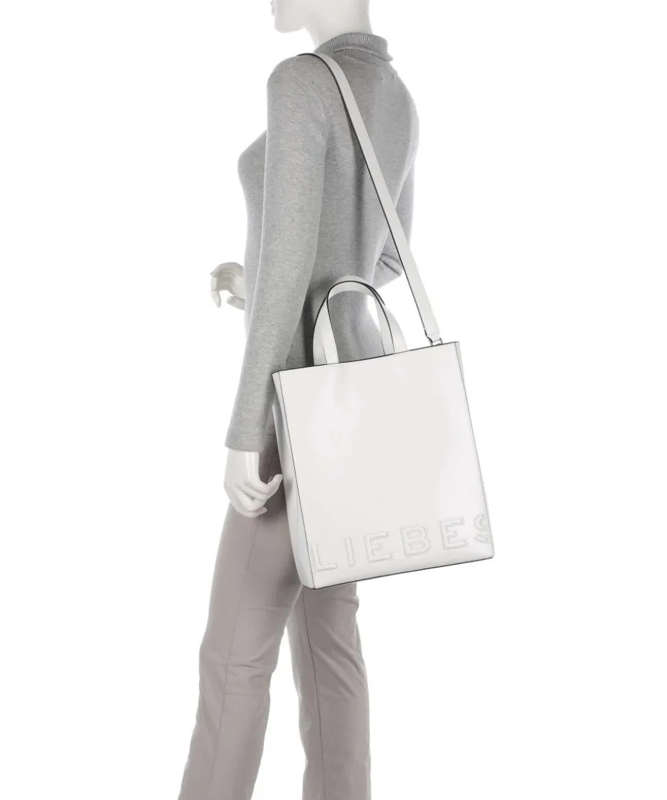 Paper Bag Logo Carter M Handtasche fein genarbtes Leder weiß