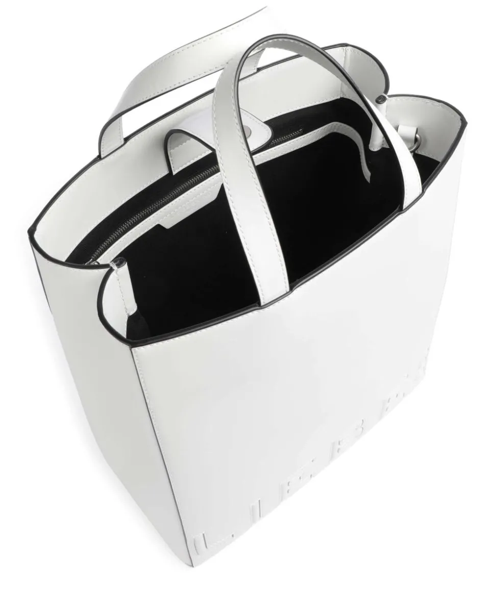 Paper Bag Logo Carter M Handtasche fein genarbtes Leder weiß