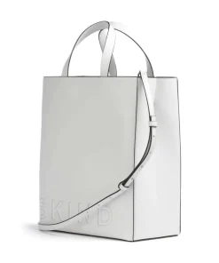 Paper Bag Logo Carter M Handtasche glattes Leder weiß