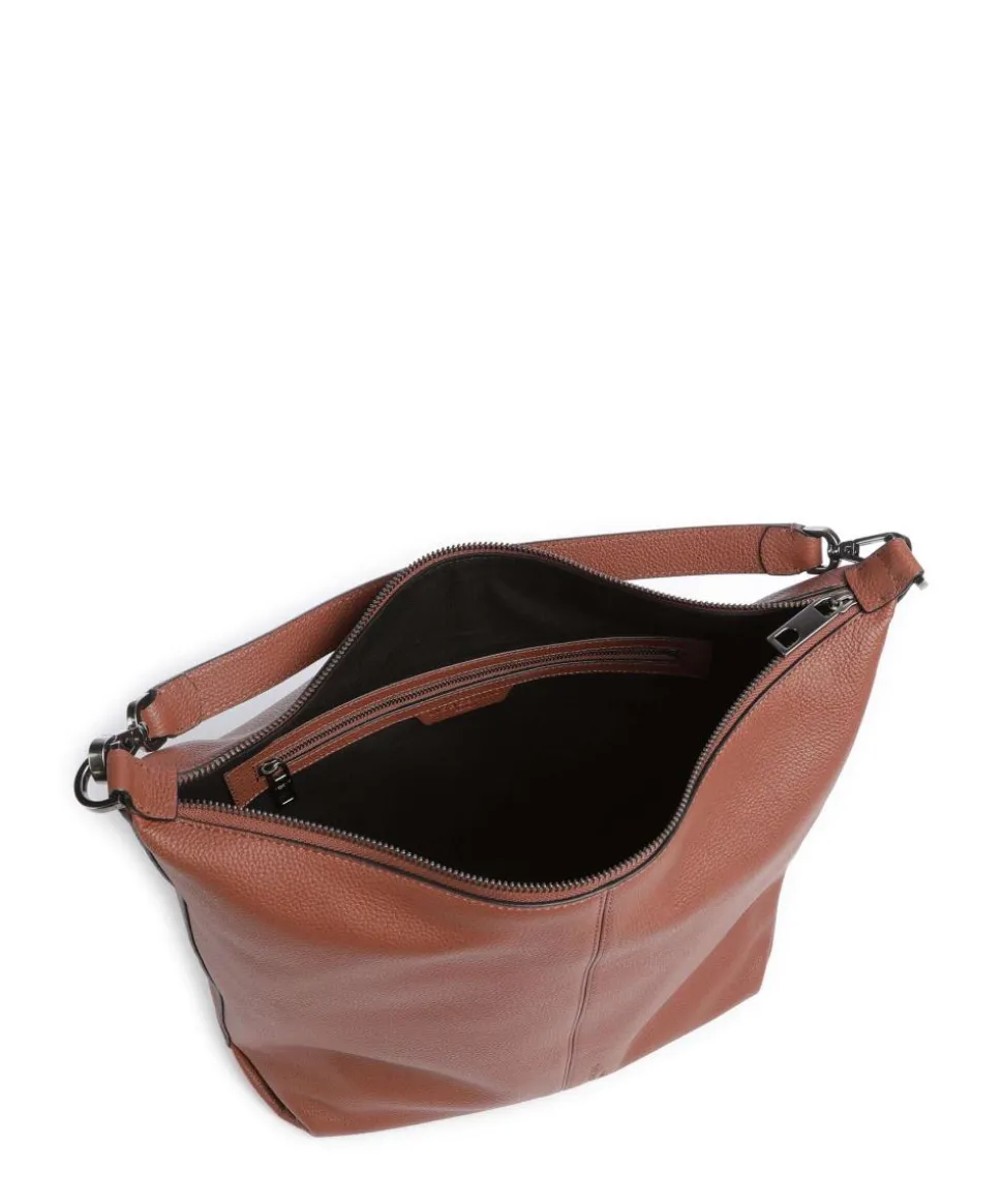 Paris Small Pebble M Beuteltasche genarbtes Rindsleder braun