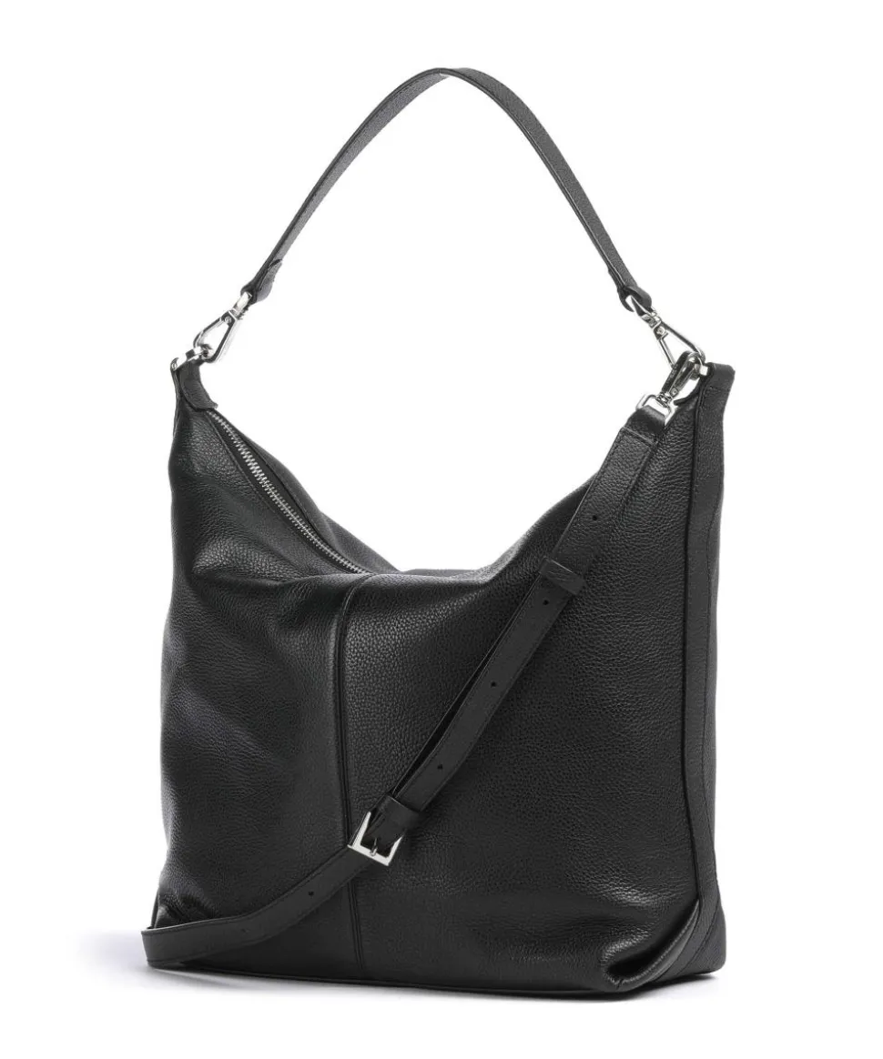Paris Small Pebble M Beuteltasche genarbtes Rindsleder schwarz