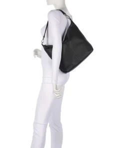 Paris Small Pebble M Beuteltasche genarbtes Rindsleder schwarz