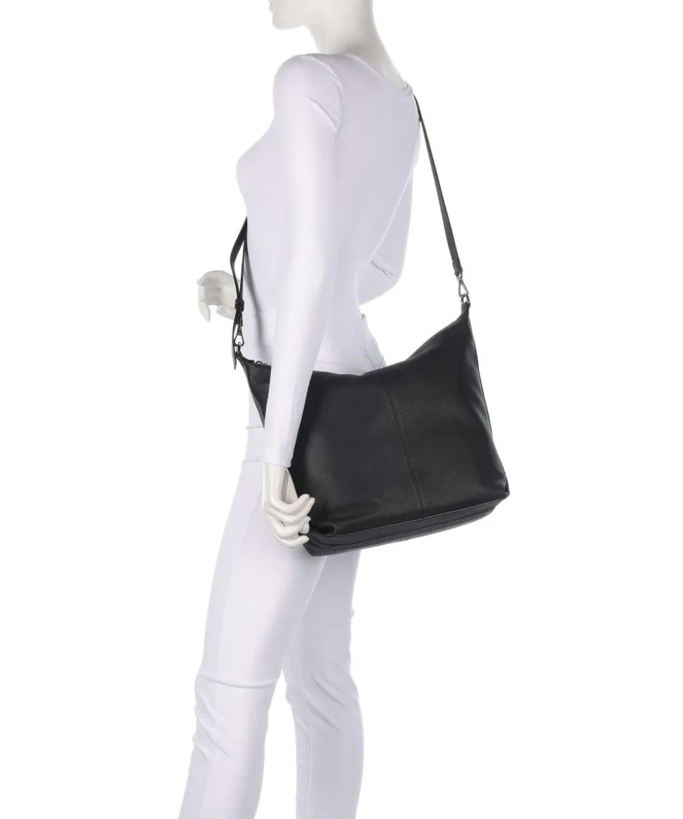 Paris Small Pebble M Beuteltasche genarbtes Rindsleder schwarz