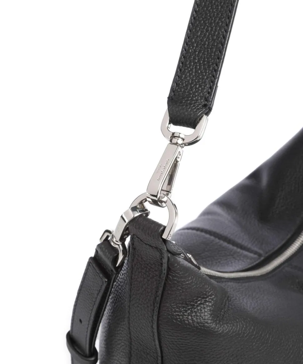 Paris Small Pebble M Beuteltasche genarbtes Rindsleder schwarz