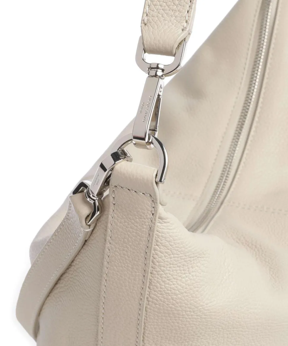 Paris Small Pebble M Beuteltasche genarbtes Rindsleder creme
