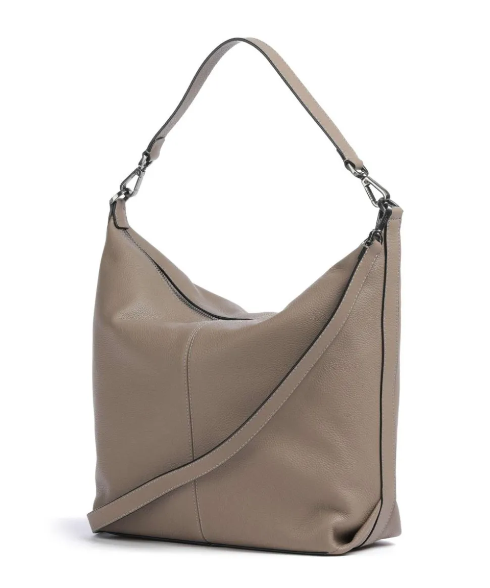 Paris Small Pebble M Beuteltasche genarbtes Rindsleder taupe