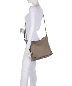 Paris Small Pebble M Beuteltasche genarbtes Rindsleder taupe