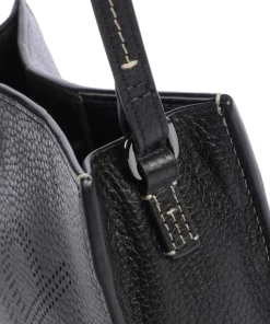 Peephole Umhängetasche genarbtes Rindsleder schwarz