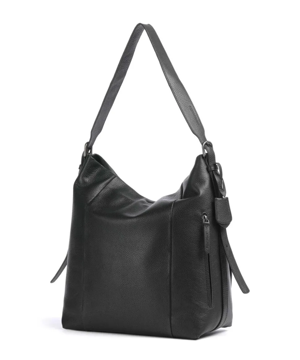 Philocalists Ally Beuteltasche genarbtes Rindsleder schwarz