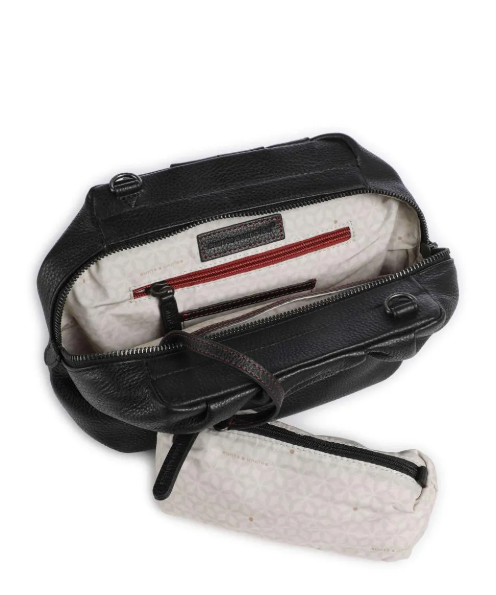 Philocalists Honey Umhängetasche genarbtes Leder schwarz