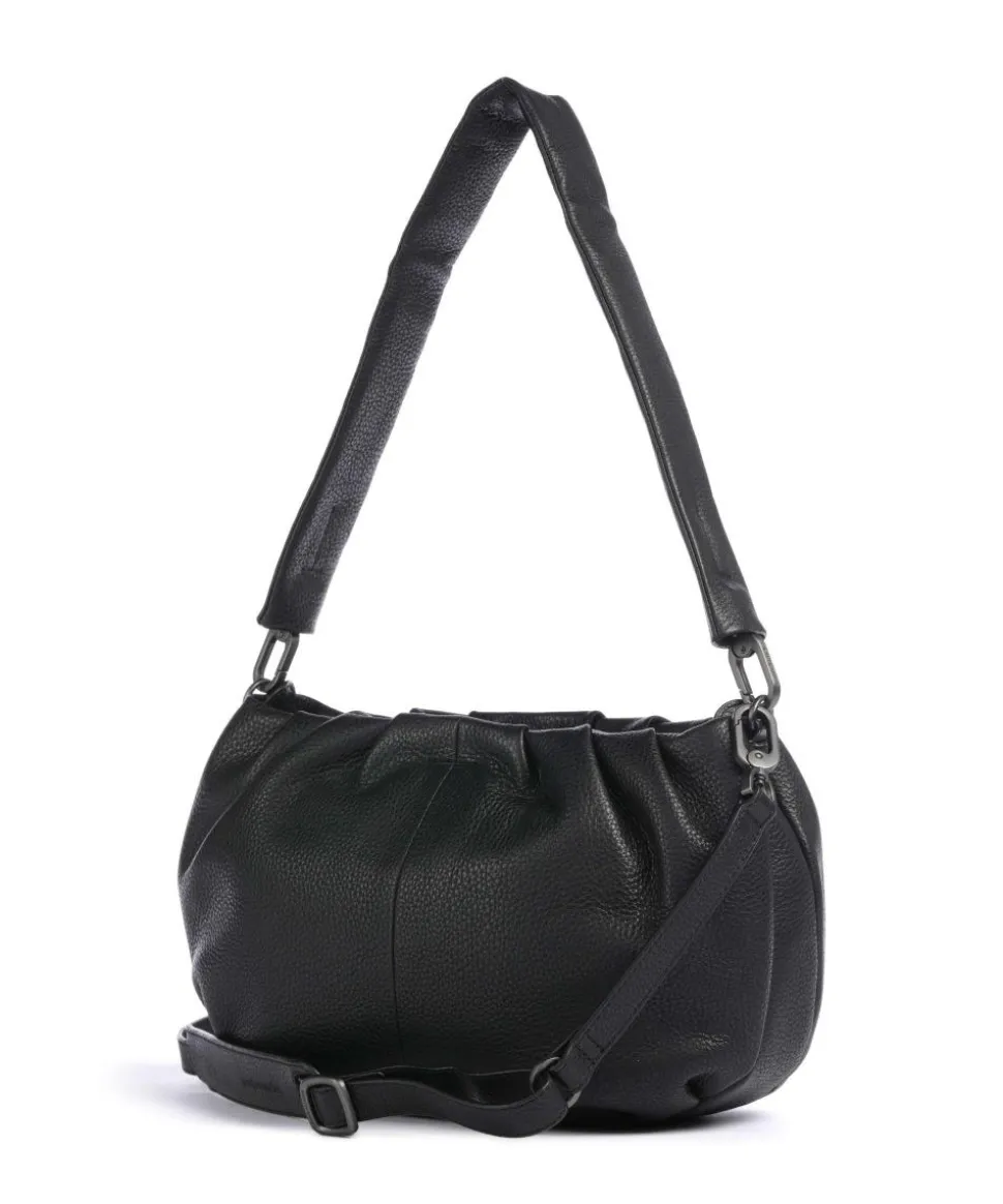 Philocalists Pearl Schultertasche genarbtes Leder schwarz