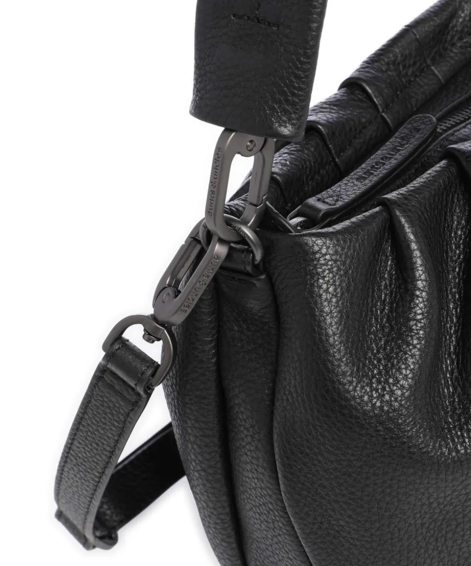 Philocalists Pearl Schultertasche genarbtes Leder schwarz
