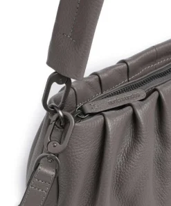 Philocalists Pearl Schultertasche genarbtes Leder grau