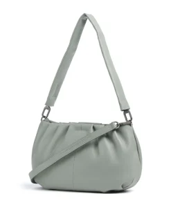 Philocalists Pearl Schultertasche genarbtes Leder grünblau