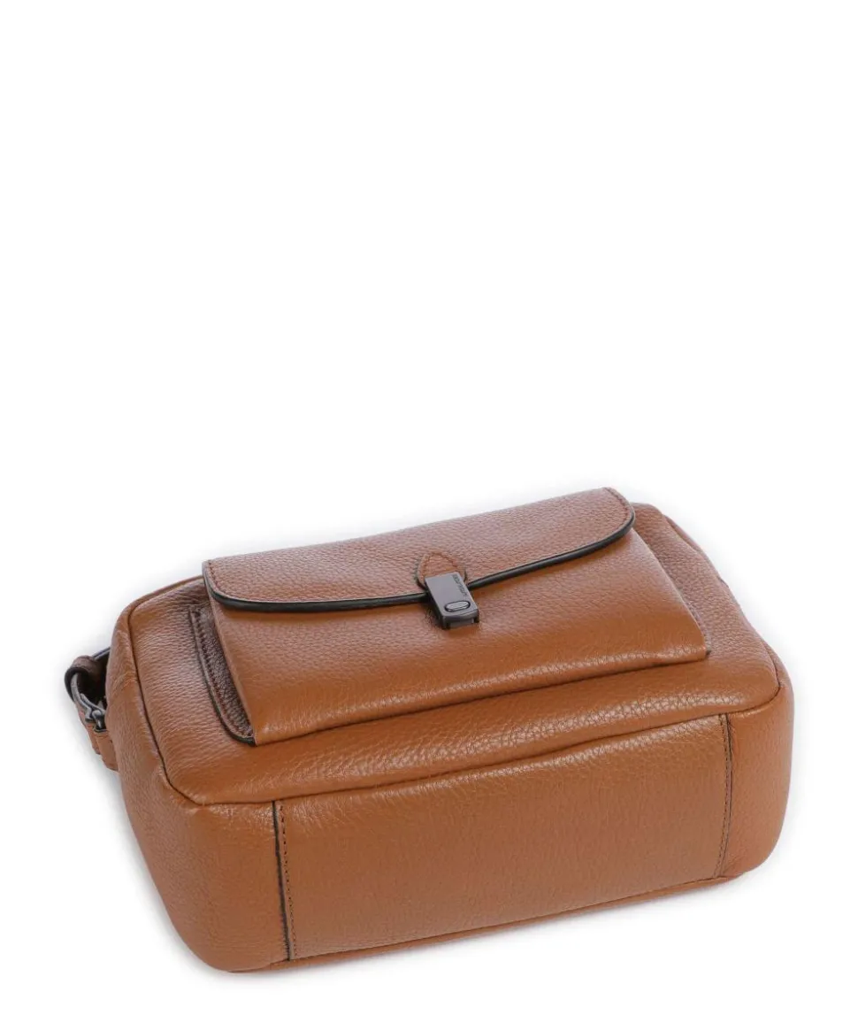 Philocalists Posh Umhängetasche genarbtes Leder braun