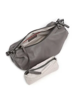 Philocalists Sparkle Beuteltasche genarbtes Leder grau