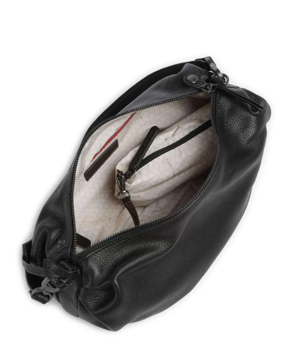 Philocalists Sparkle Beuteltasche genarbtes Leder schwarz