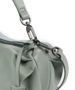 Philocalists Sparkle Beuteltasche genarbtes Leder graugrün