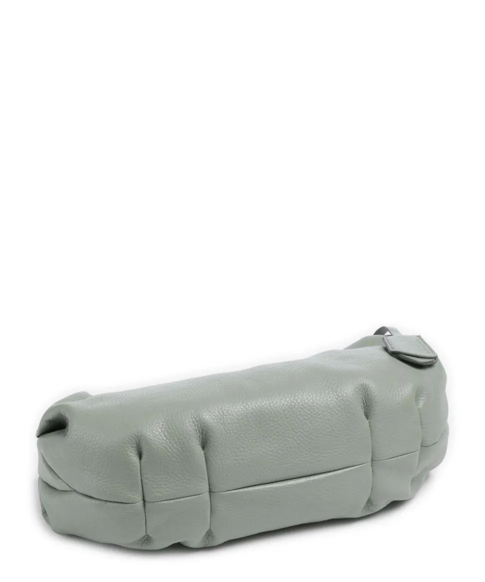 Philocalists Sparkle Beuteltasche genarbtes Leder graugrün